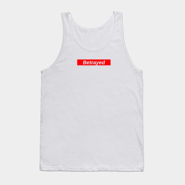 Betrayed // Red Box Logo Tank Top by FlexxxApparel